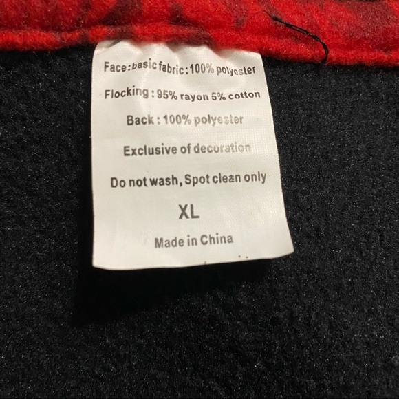 Snowman Christmas Embroidered Black Red Velvet Holiday Vest - Picture 4 of 4